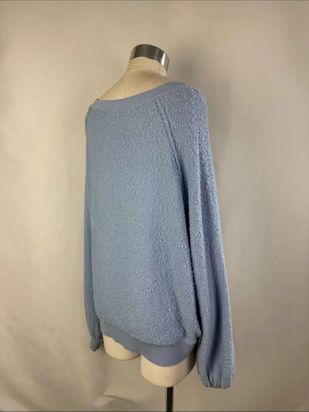 FREE PEOPLE LIGHT BLUE TEXTURED SWEATER